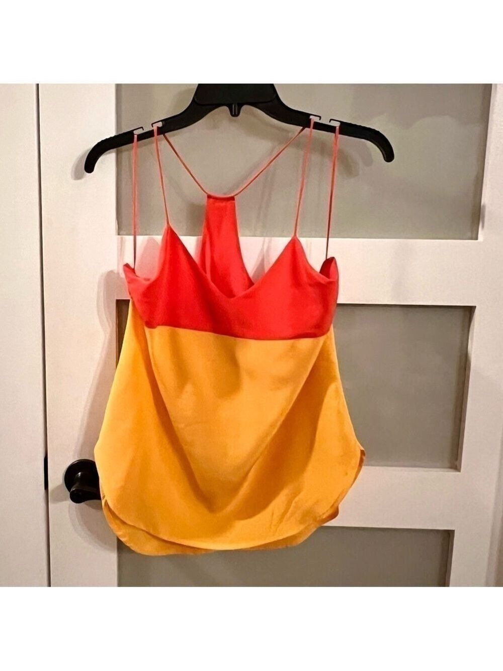 TRINA TURK racerback silk color block camisole/tank. Size S